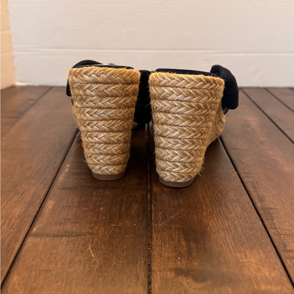 Stuart Weitzman Sarina Black Suede Espadrille Sandals Wedge Sz Women’s 10 - Picture 4 of 11